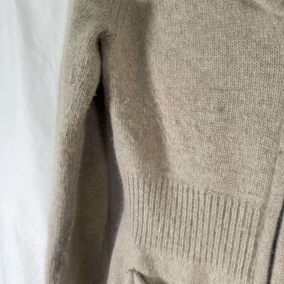 Kenar Sweater Cardigan Women's Medium Cream Rabbit Hair Lambs Wool Collared - Picture 4 of 13